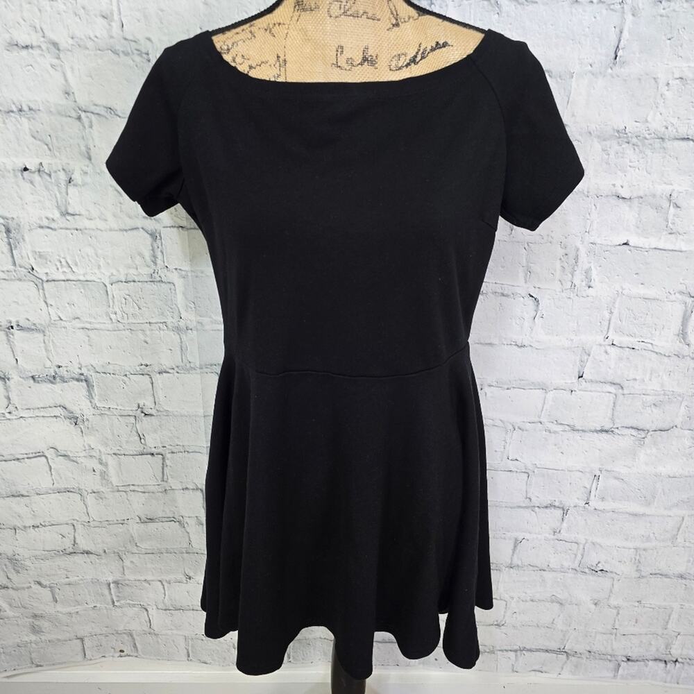 Sarin mathews mini off the shoulder dress Sz XXL short sleeve black A33